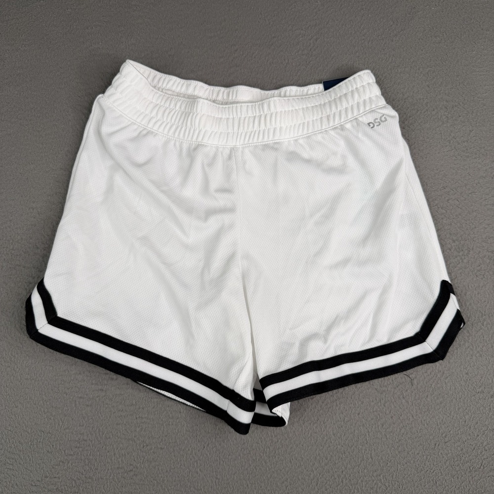 DSG Shorts Girls Medium M 10-12 Pure White Mid Rise Mesh Athletic DAG14125
